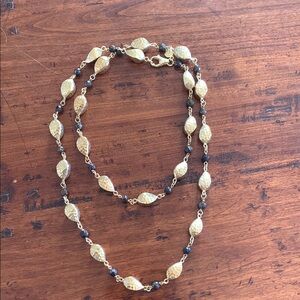 Gold and Brown Beaded Necklace